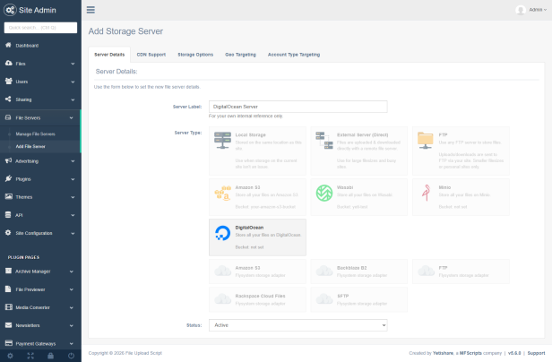 Admin Configure Server